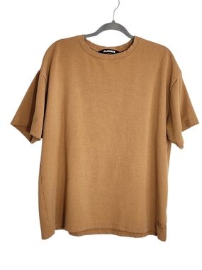 Valabasas Tan Distressed Oversized T-Shirt Size Medium